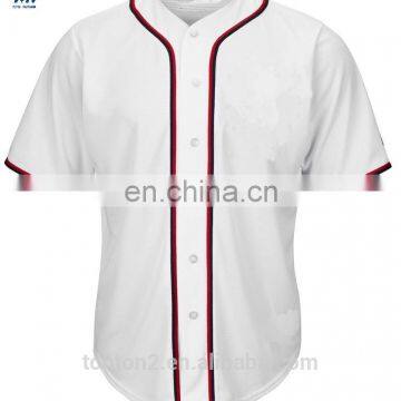 Cheap button down blank baseball jersey white