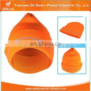 Custom high quality reflective knitted beanie hat