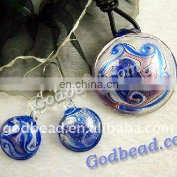 G1(822)beautiful lampwork murano glass pendant set ,colorful foil murano glass pendant,wholesale Italy murano glass pendant sets