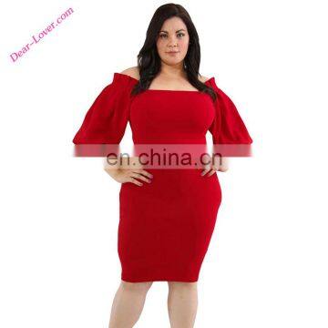 New Style Plus Size Red Bodycon Dress 2017 For Women