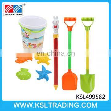 Plastic barrel set sand beach toys with water cannon for kids