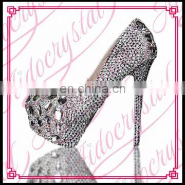 Aidocrystal Wholesale white platform pumps 14cm crystal rhinestones women high heel shoes