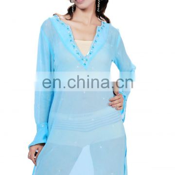 Chiffon Hand Embroidered Kaftan