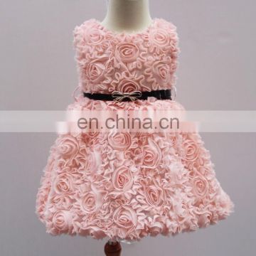 Peach Rosette Party Dress