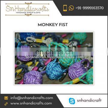 Metallic Finish Monkey Fist Nautical Rope Keychain Available from Bulk Manufacturer