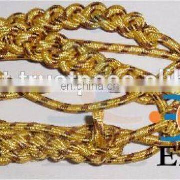 Military Aiguillette, Gold Wire Military Double Tip Uniform Aiguillette, Navy Aiguillette Lanyard, Shoulder Cord