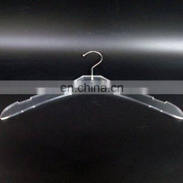 China made acrylic plastic high quality Adult children's wear wide shoulder hangers