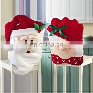 Christmas Kitchen Chair Slip Covers Featuring Mr & Mrs Santa Claus for Holiday Halloween Kitchen Dining Room Chairs by GIM