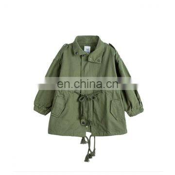 2020 Winter Children's Girls Solid White Green Coat photo-2