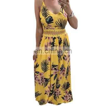 New Arrivals 2020 Summer&Spring Women Sleeveless Printed Dress Ladies Sexy Beach Lace Slip Dress