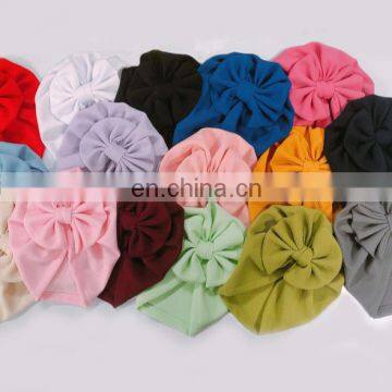 16colors Baby Boys Girls Hair Bows Hats Cotton Soft Turban Hats Knot Beanies Hat Caps For Toddler Kids Newborn Children Caps photo-2