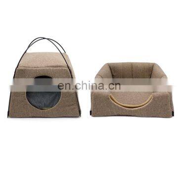 Dropshipping Cat House Leaves Pattern Creative Dual-use Cat Bed All Season Sleeping Bag for Cat Pet photo-5