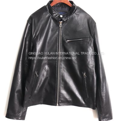 NEW FASHION 2021AW MEN'GENUINE LEATHER WASHED LAMBSKIN LEATHER JACKET