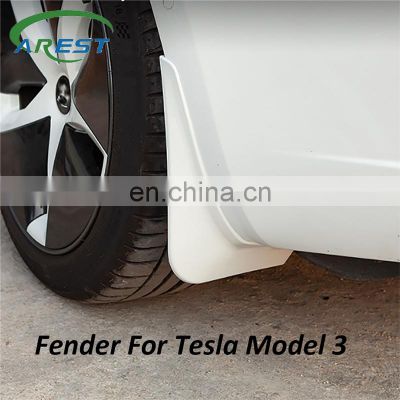 4pcs/set Front and Rear Wheel Fenders For Tesla Model 3 Car Soft Rubber Fenders Car Modification Protective Accessories