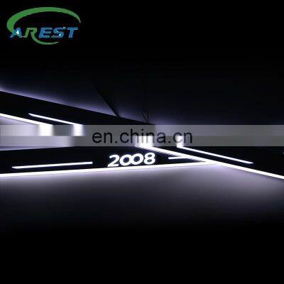 Ultrathin Acrylic LED Door Sill for Peugeot 208 308 408 508 3008 2008 307 Led Moving Door Scuff Plate Pathway Light