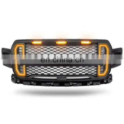 Raptor Style Grille Kits with 3 Amber LED Lights and Switchback LED Turning fit for ford 18-19 F150