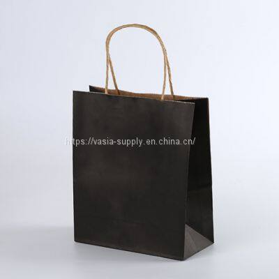 Wholesale black paper bags with handles with printed logo for party