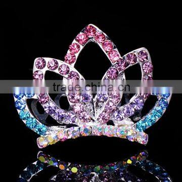 2015 new model FZ-045 bridal wedding hair tiara crown wholesale three crossing leaves