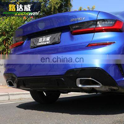 Gloss Black 2 PCS Rear Diffuser For BMW 3 Series G20 M Sport Rear Bumper Lip 2019+ photo-5