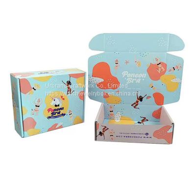 Double-sided color printing packing box corrugated aircraft box extra hard flower tea gift box folding box