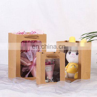 Wholesale Saco Sacolas De Papel Kraft Personalizada Gift Paper Bag Window