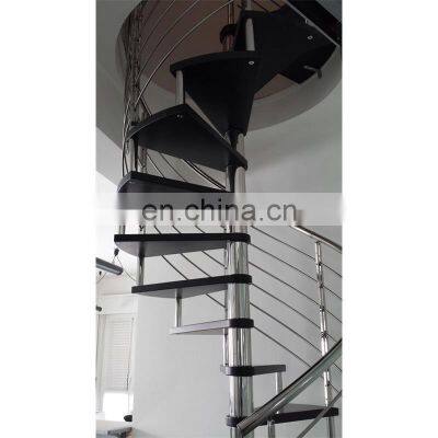 Curved Shape Steel Bar Spiral Staircase Design