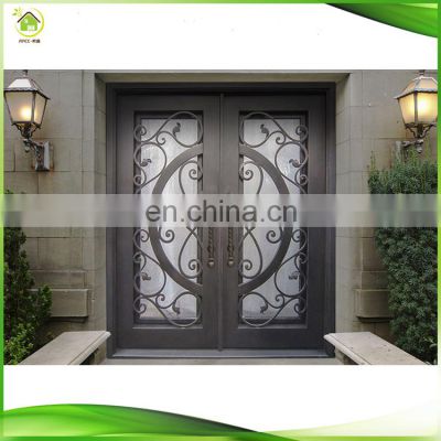 modern ornamental decorative wrought iron front double entry doors