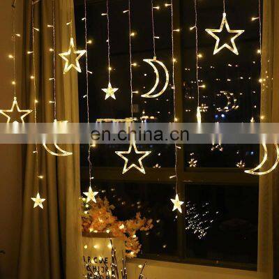Release Holiday Moon Star New Curtain String Decorative Outdoor LED Lights Christmas photo-4