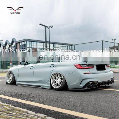 YOFER GS-380 Auto Parts Glossy Black Blister PP Universal Side Skirt For BMW 3 Series G20-28