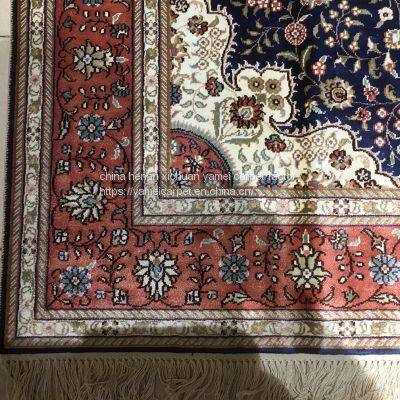 Yamei Lagend Blue Color Persian Silk Carpet and Rug 4x6ft photo-4