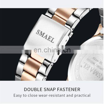 SMAEL 9180 Quartz Watch For Men SMAEL Golden Watches Waterproof Auto Date Male Clock Analog Stainless Steel Watches photo-5