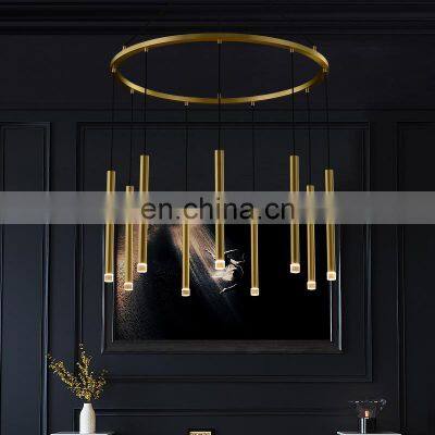 Modern Villa Hotel Pendant Light Stair Droplight Crystal Nordic Contracted LED Chandelier photo-3