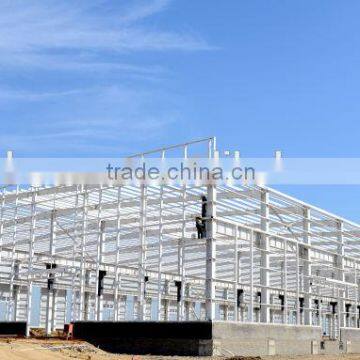 Structural Steel Warehouse With White Fireproof Painted Steel Frame