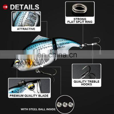 JOHNCOO 115mm Crankbaits Slow Sinking Jointed Hard Bait Artificial VIB Bass Fishing Lures photo-2