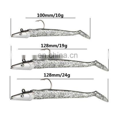 JOHNCOO Jig Head Lure Fishing Lure Soft Bait 1pcs 128mm 19g Wobblers Carp Fishing Soft Lures Silicone Bait Seabass photo-5