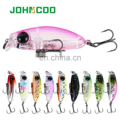 JOHNCOO Slowly Sinking 40mm 2.5g Minnow Fishing Lure Wobbler for Trout