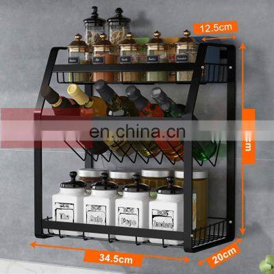 Spice Rack 3-Tier Kitchen Countertop Standing Storage Organizer Hanging Racks Seasoning Organizer