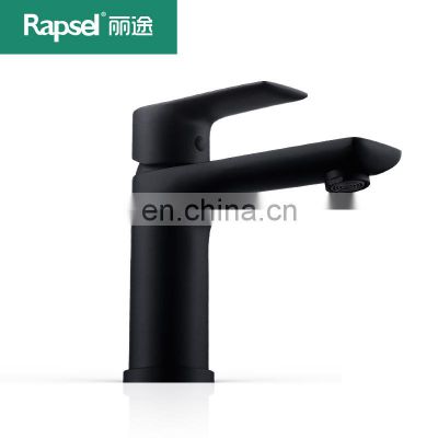 Hot sale bathroom stainless steel tap matte black  low black basin faucet mixer