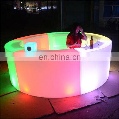 Commercial Luxury Cafe Light up LED Circle Bar Table Counter for Event Plastic Led Glowing Cocktail Table photo-4