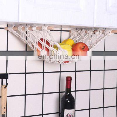 High Quality Kitchen Vegetable Basket Under Cabinet Hanging Macrame Fruit Hammock photo-3