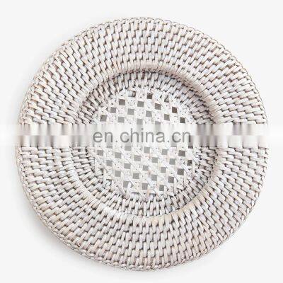 Whitewashed Rattan Charger weave Rattan wall decoration Table mat Wholesale In Bulk Handwoven