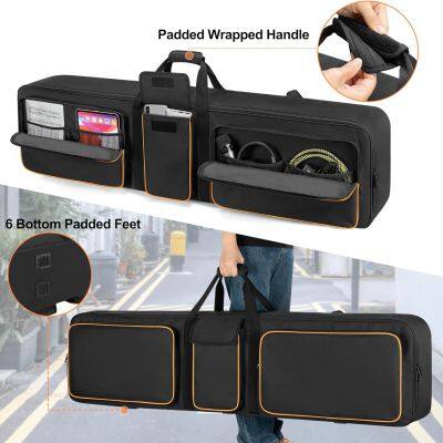 Soft Piano Bag With Padded Handle And Detachable Shoulder Strap, Travel Keyboard Gig Bag photo-2