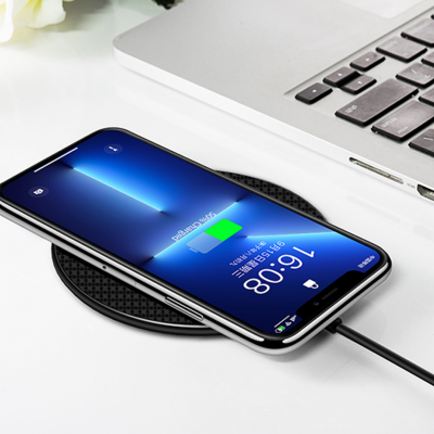 Custom cargador portatil Wireless Charger for Iphone Android Mobile Portable Charging Wireless Charger Pad with Led Circle light