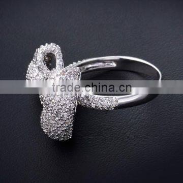 Top Quality Jewelry Dongguan Factory CZ Jewelry Bow Tie Shape Fine Set Women Ring photo-4