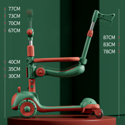 Scooter, children's four in one, baby can sit, slide, push handle, universal wheel guardrail, scooter wholesale, children's scooter
