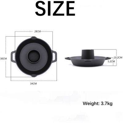 Hot Selling Nonstick Cookware Pre-seasoned Turkey Roasting Pan Cast Iron Chicken Roaster for Thanksgiving photo-3