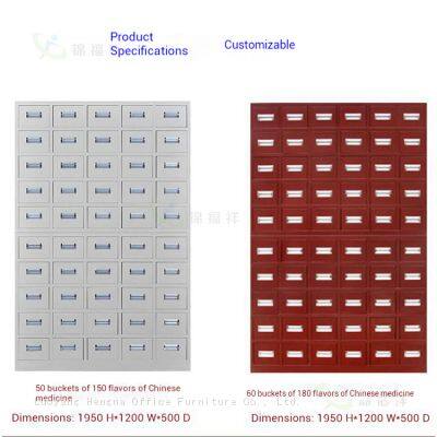 Chinese Herbal Storage Cabinet for Bulk Order & Distributor|Stainless Steel Herb Cabinet With 60 Buckets for Pharmacy Storage