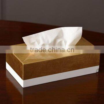 High quality best selling lacquer rectangle gold tissue box from Vietnam