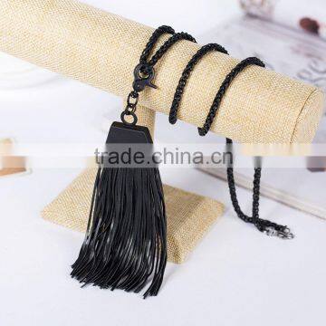 2015 New Products the European and American Fashion Brand Leather Cord Long Necklace photo-3