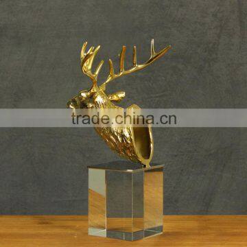 Zinc Alloy Deer Head Ornaments Golden Plating photo-3